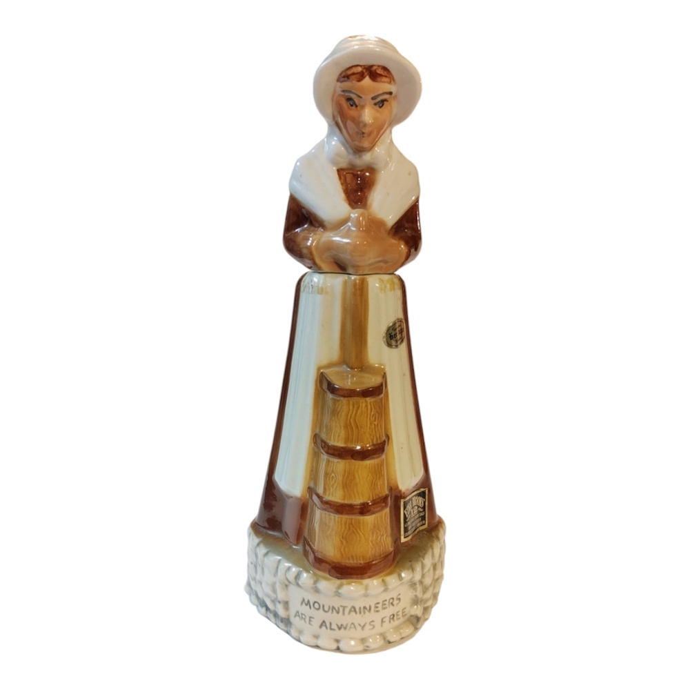 Vintage Ezra Brooks Liquor Decanter 1972 Mountaineers Are Always Free *Damaged*